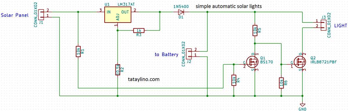 automatic solar light circuit diagram