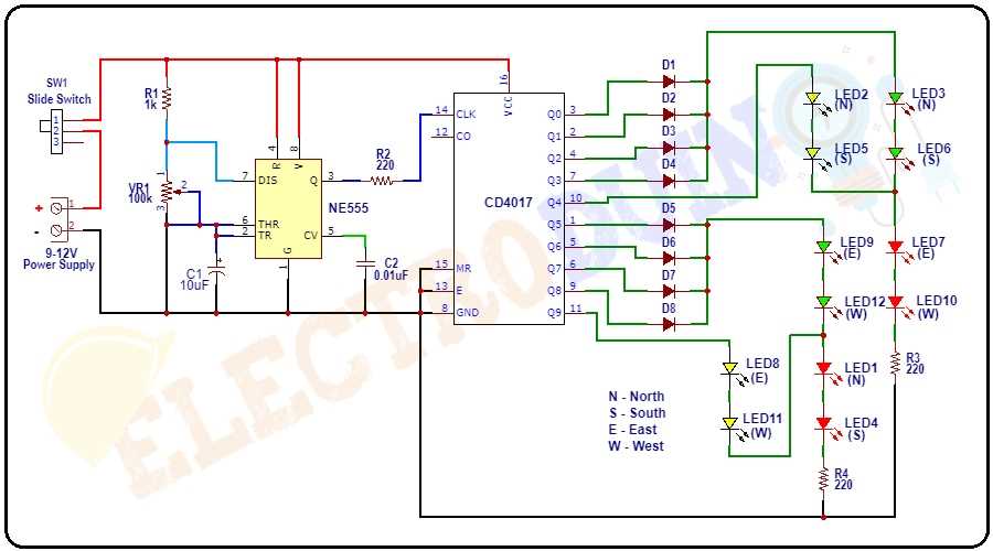 basic traffic light schematic diagram