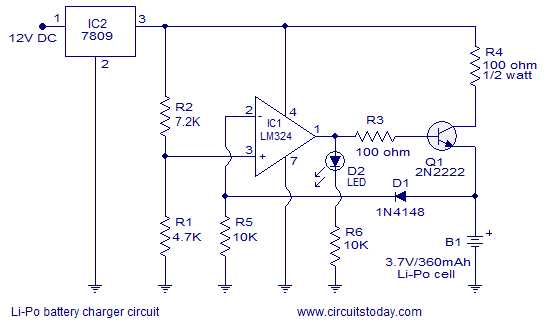 battery charging circuit schematic diagram