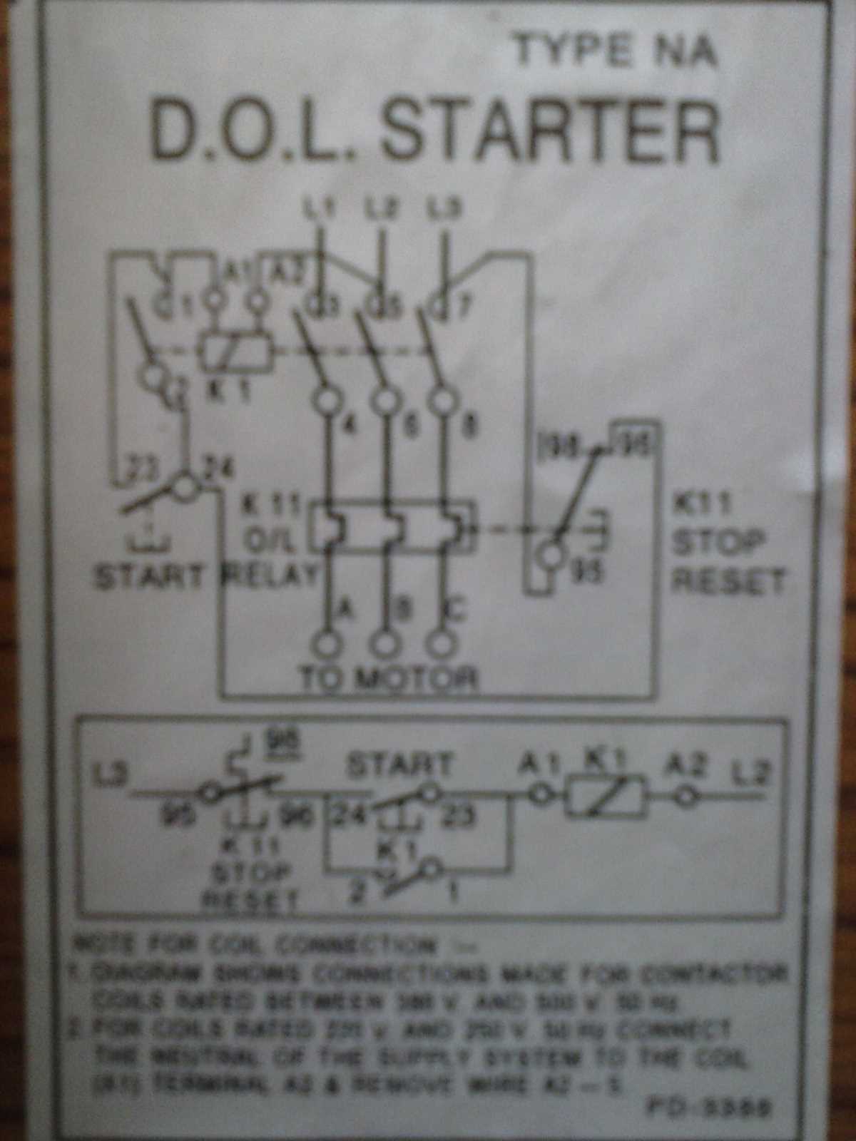 3 phase dol starter wiring diagram