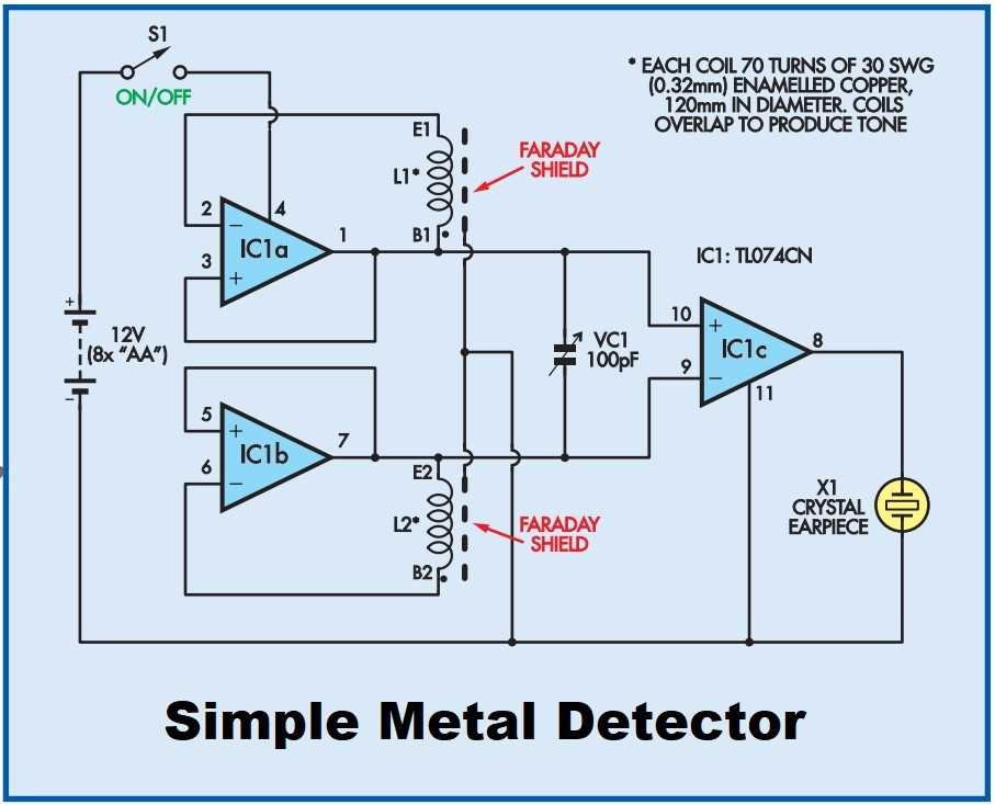 bfo metal detector circuit diagram
