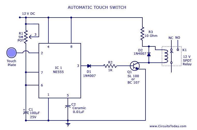 capacitive touch switch circuit diagram