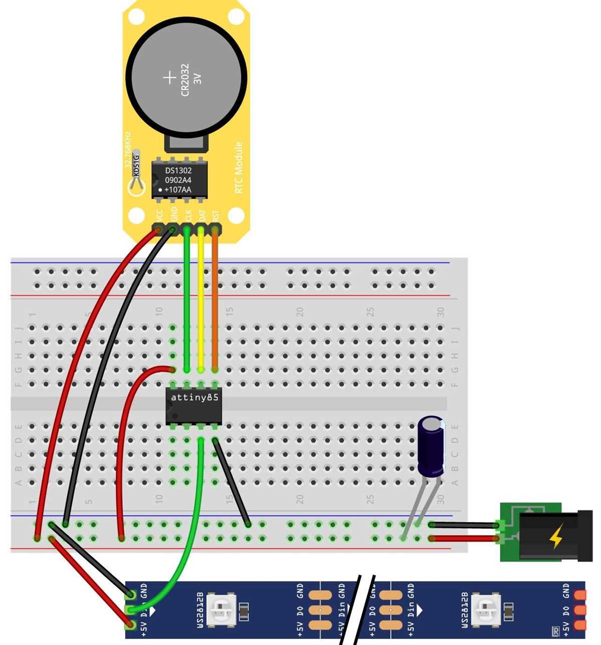 binary clock schematic diagram
