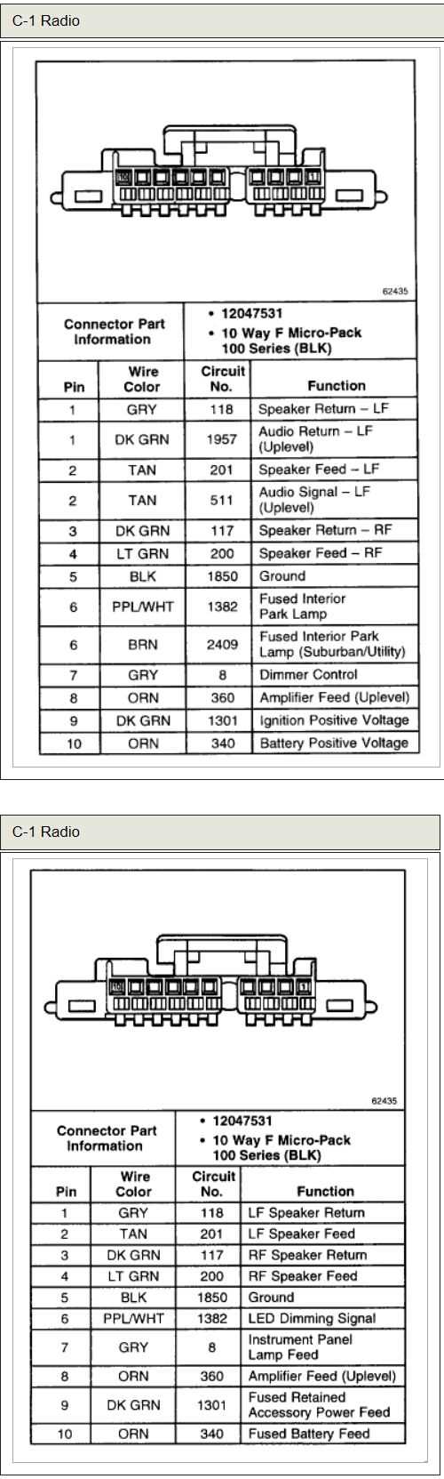 2009 chevy traverse radio wiring diagram