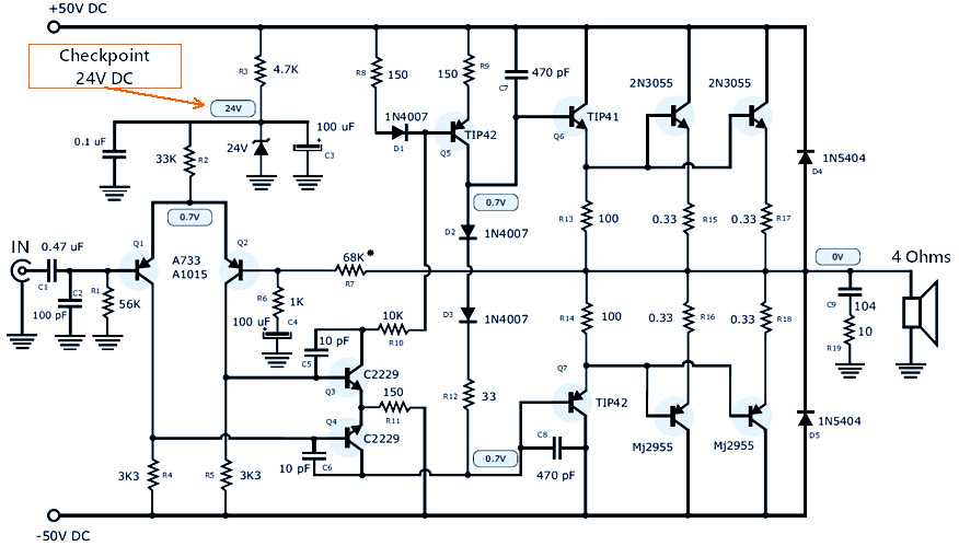 booster amplifier using mj2955 schematic diagram booster amplifier using mj2955 schematic diagram