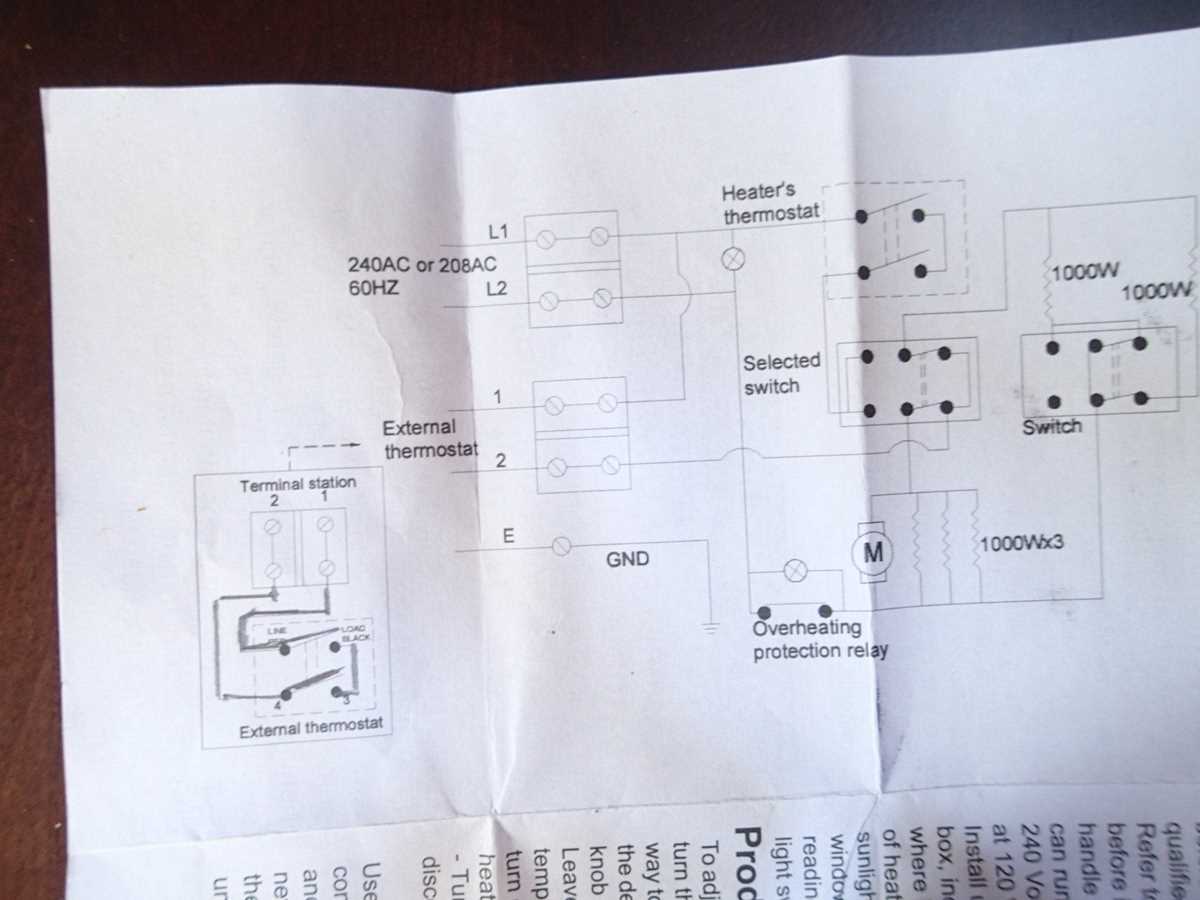 cadet baseboard heater wiring diagram 240v