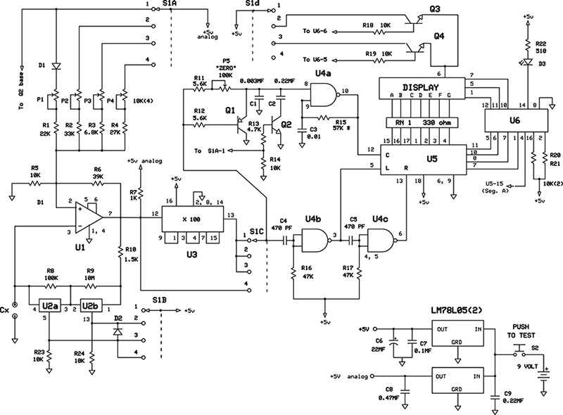 capacitance meter circuit diagram