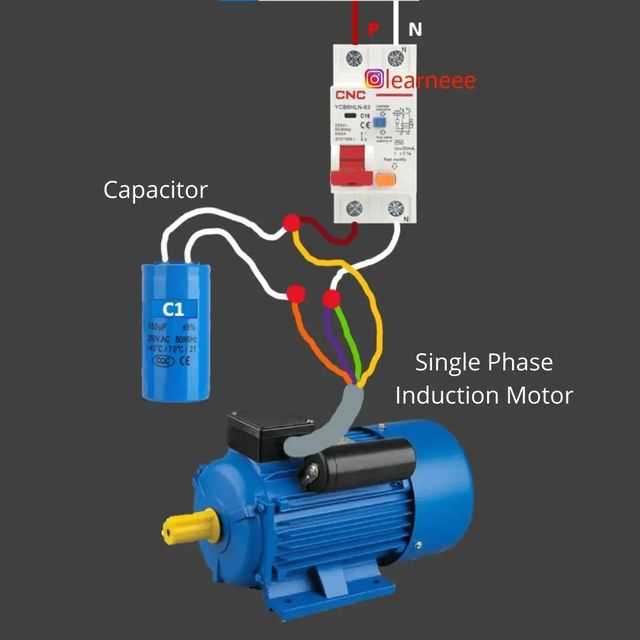capacitor single phase motor wiring diagram