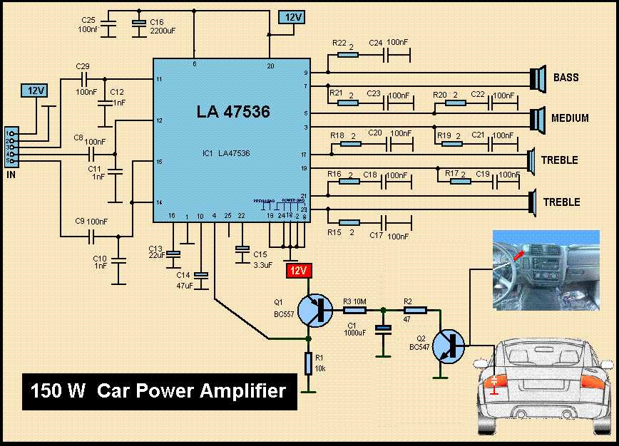 car audio amplifier circuit diagram