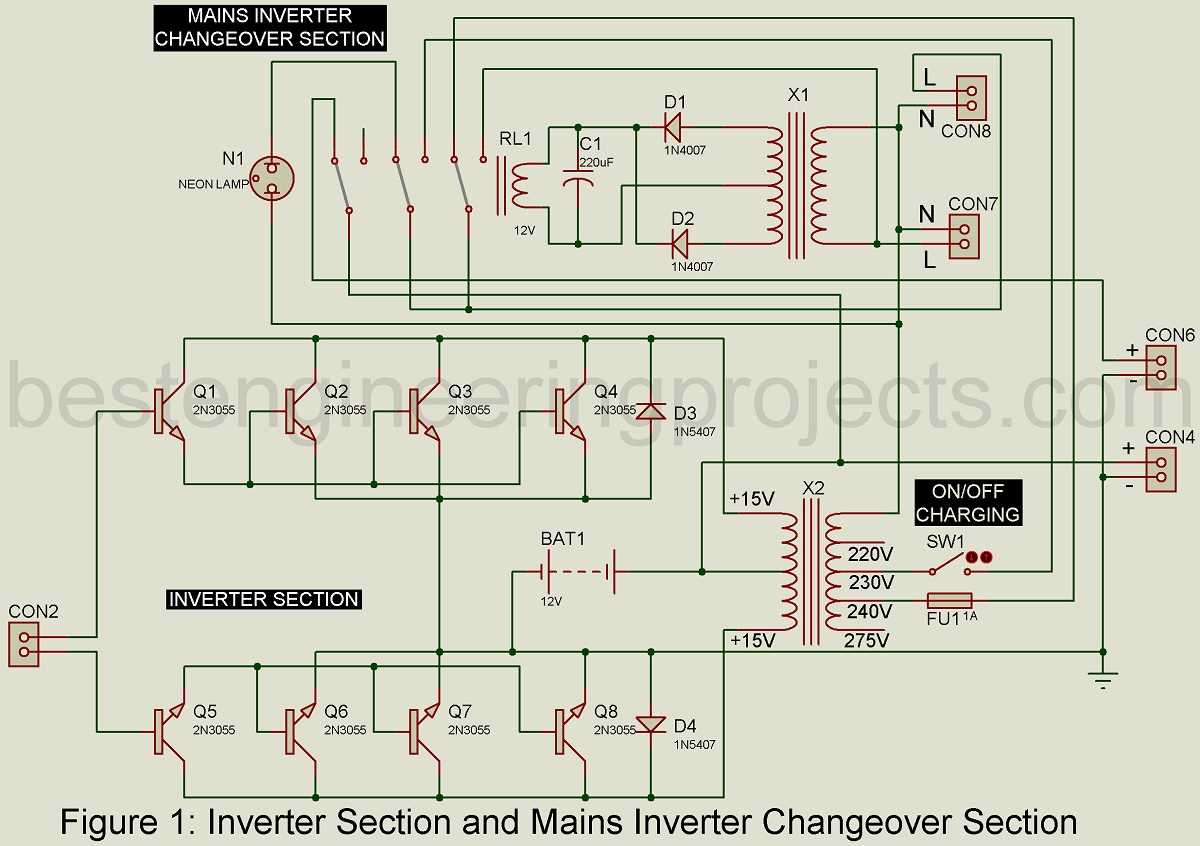 circuit diagram of ups for computer