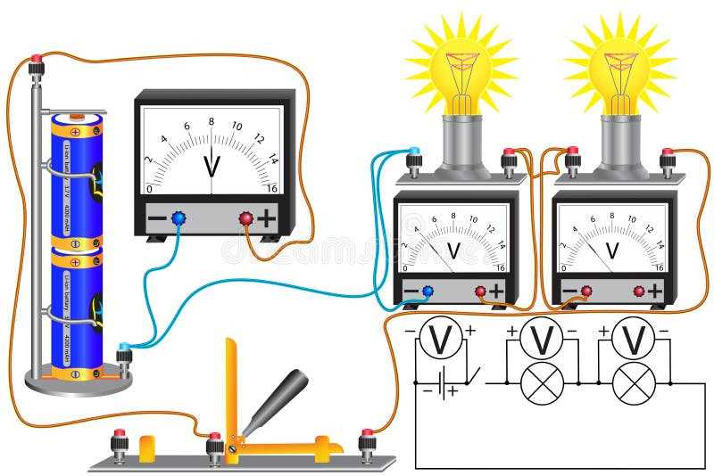circuit diagram with voltmeter