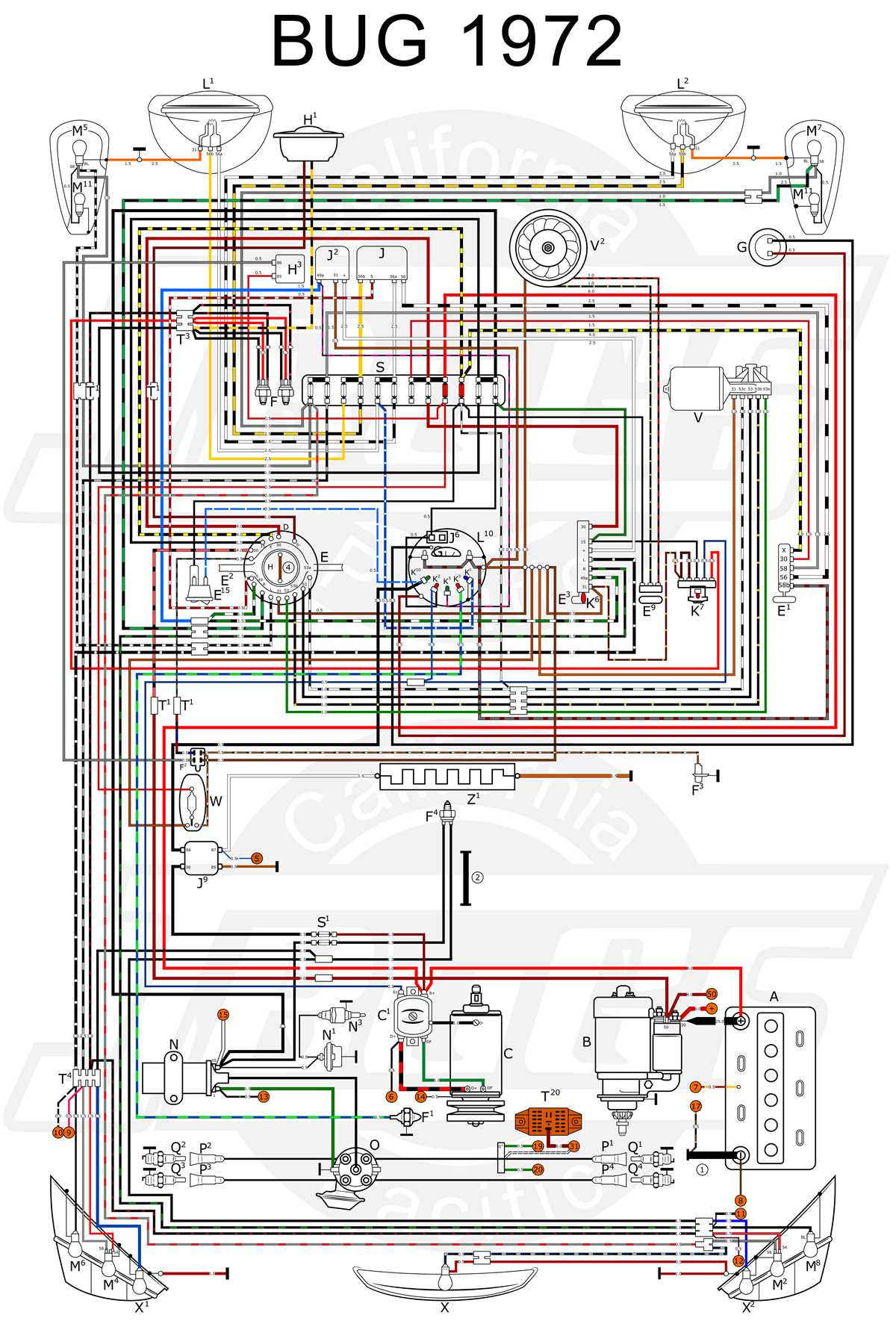 1972 vw beetle alternator wiring diagram