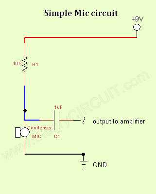 condenser microphone circuit diagram
