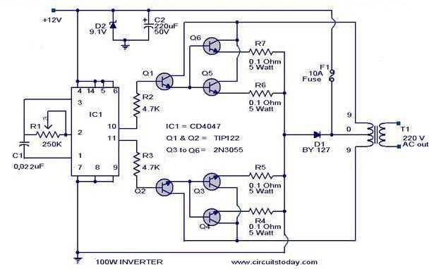 dc to ac inverter circuit diagram