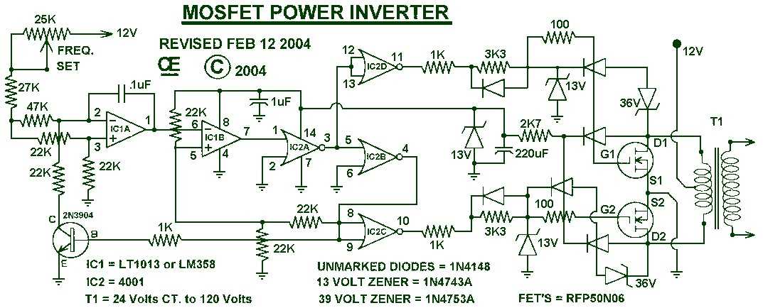 dc to ac power inverter circuit diagram