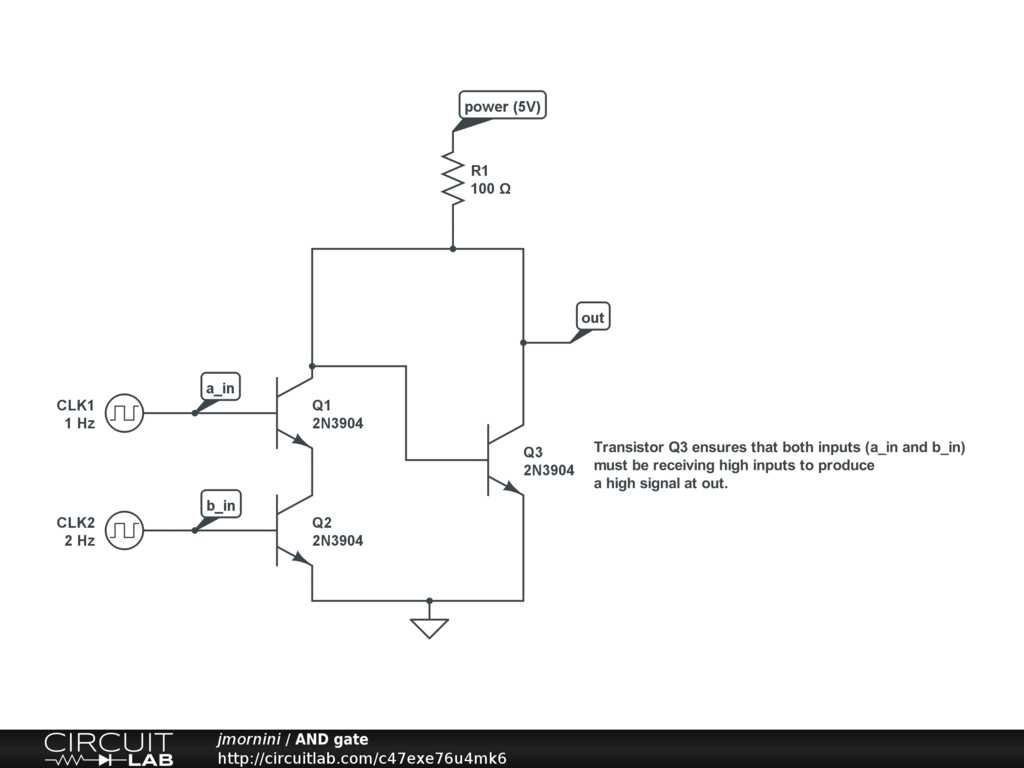 schematic diagram of and gate with transistors