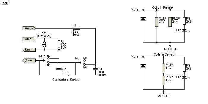 speaker protection circuit schematic diagram