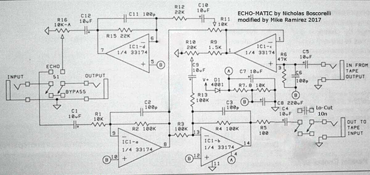 delay pedal circuit diagram