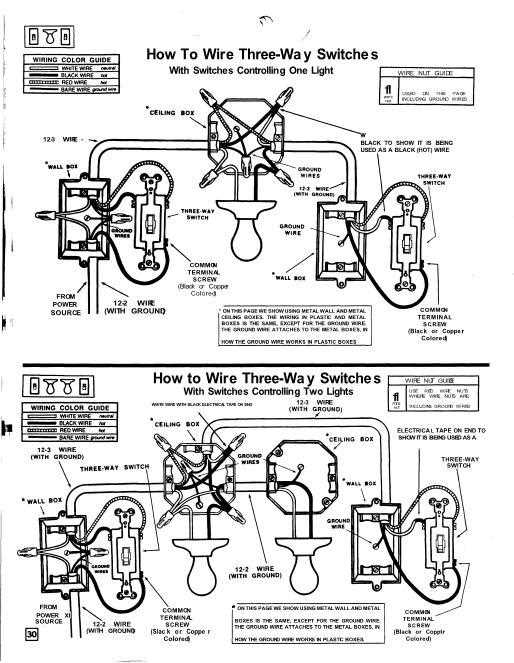 diagram of three way switch wiring