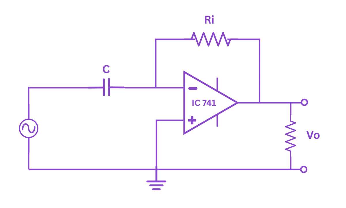 differentiator op amp circuit diagram
