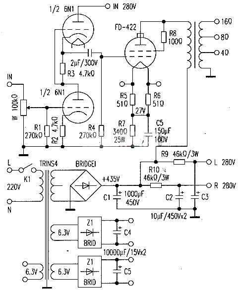 vacuum tube amplifier circuit diagram