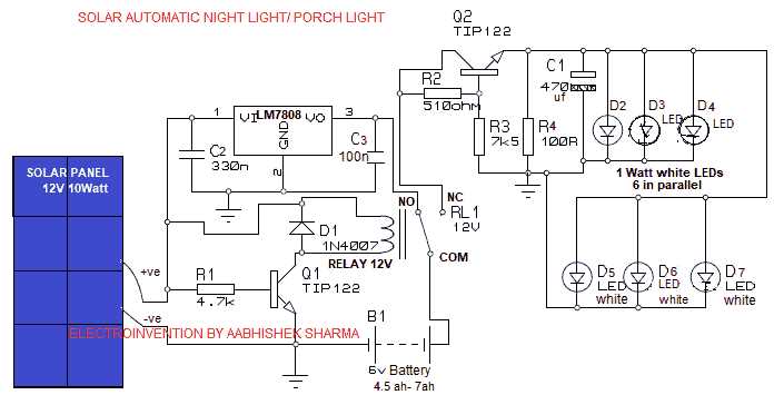 solar lantern schematic diagram