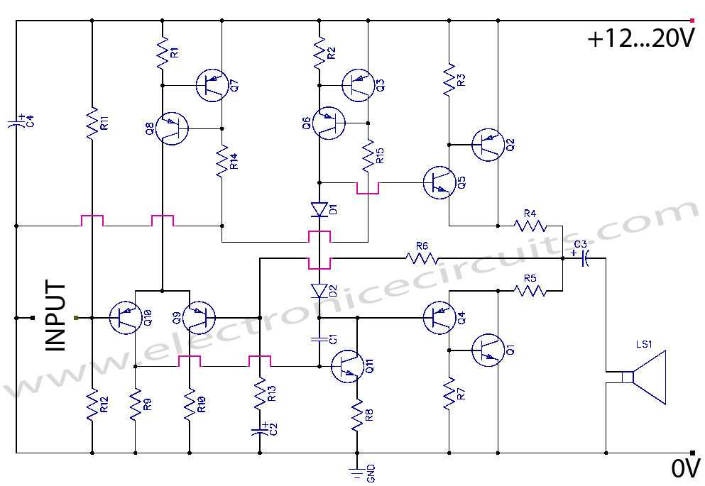 class a power amplifier circuit diagram