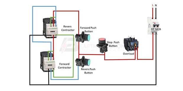 connection single phase motor wiring diagram forward reverse