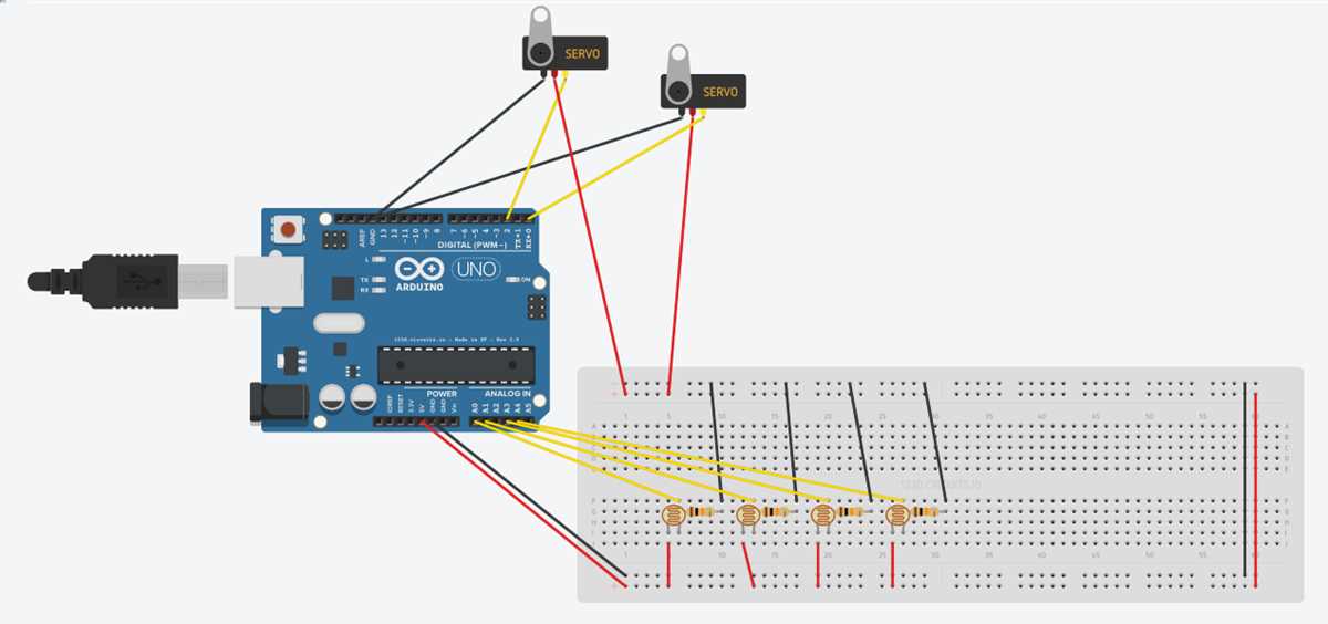 dual axis solar tracker using arduino circuit diagram