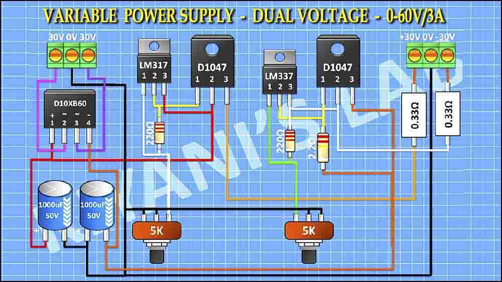 dual power supply circuit diagram with explanation