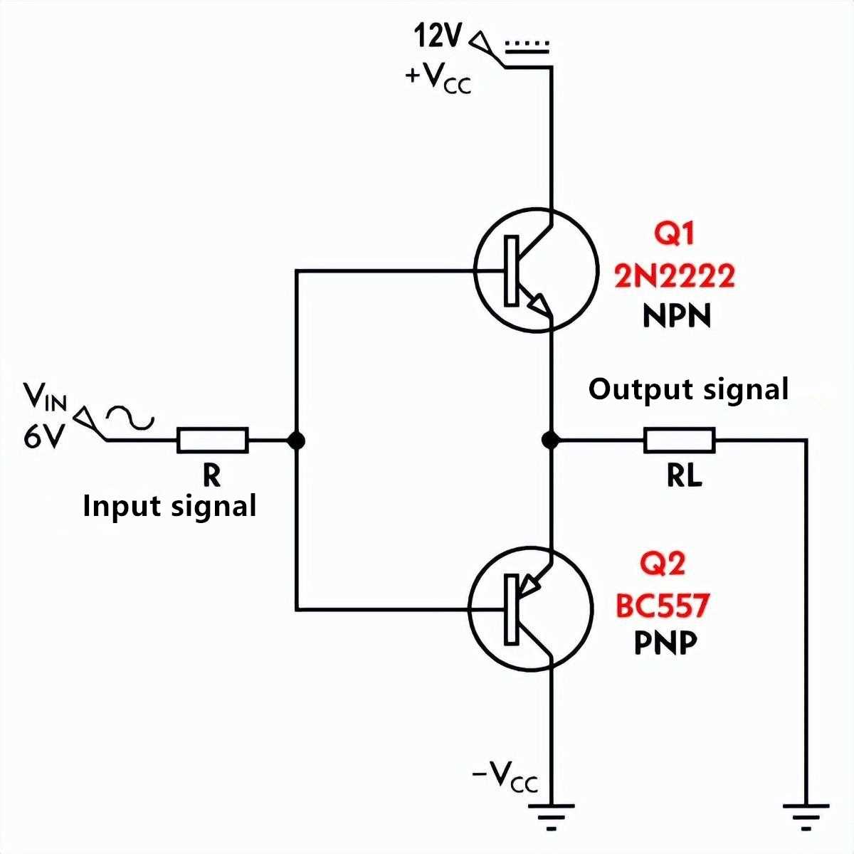 class a push pull amplifier circuit diagram