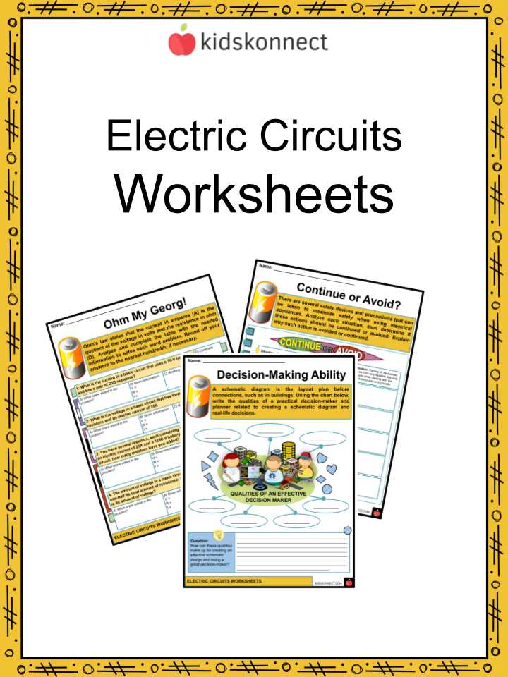 electric circuits worksheets diagrams