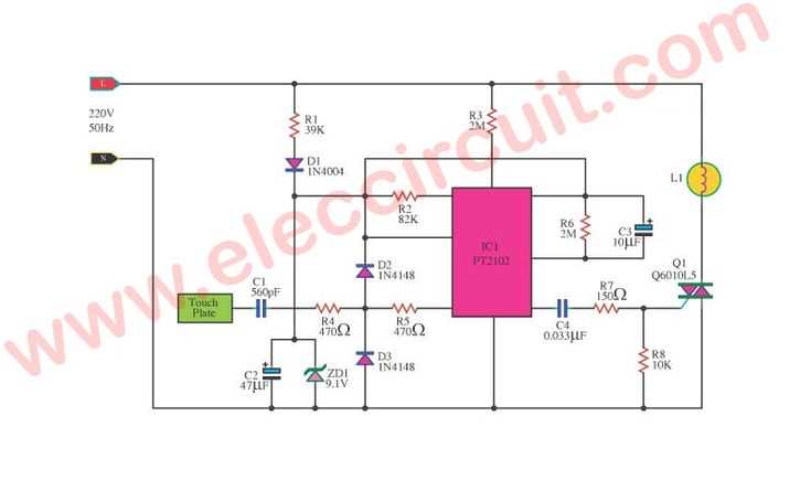 electrical circuit diagram for a typical scr based light dimmer