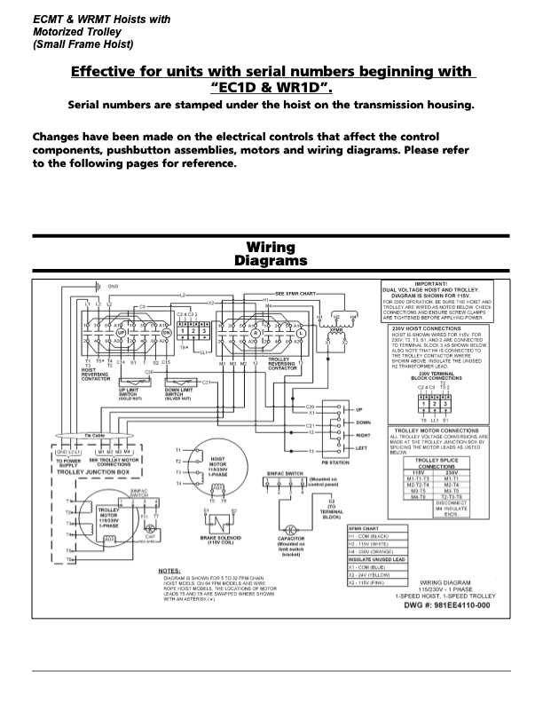 electrical hoist wiring diagram