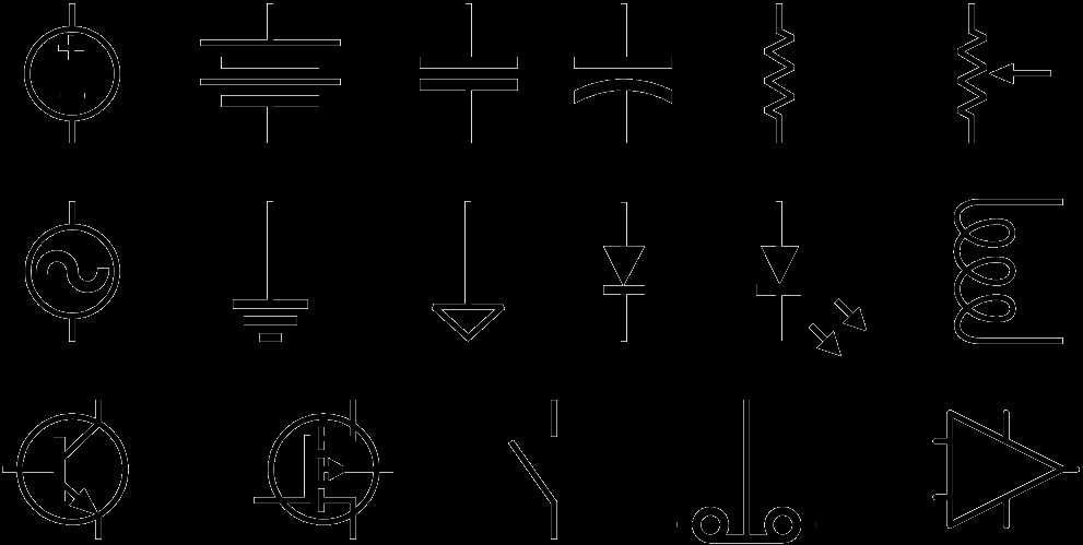 electronic circuit diagram components symbols