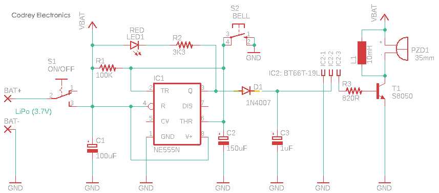 electronic doorbell schematic diagram