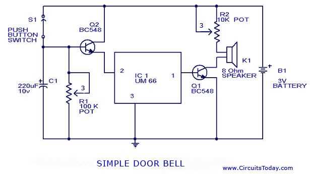 electronic doorbell schematic diagram