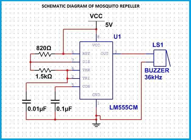 electronic mosquito repellent circuit diagram