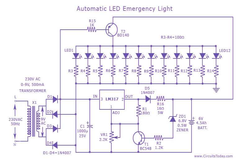 emergency lighting wiring diagram