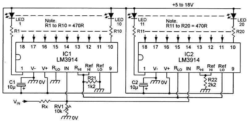 led voltmeter circuit diagram