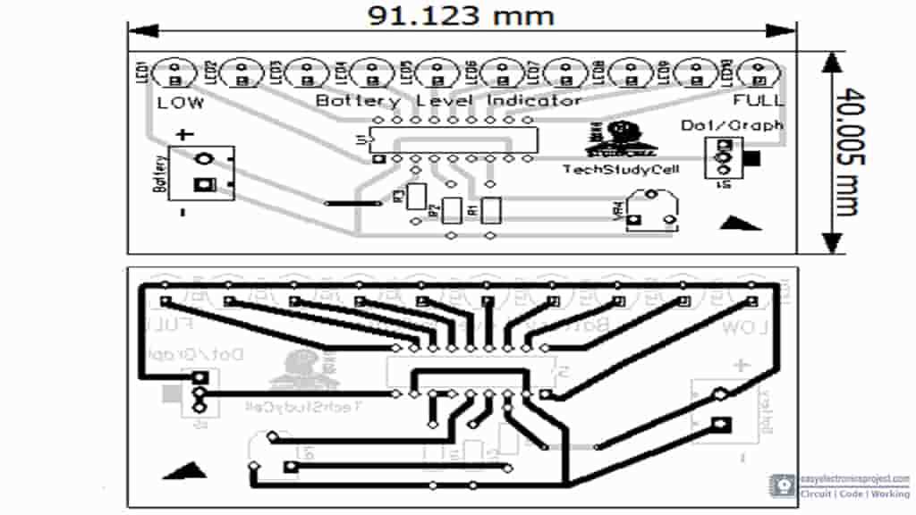 9v battery level indicator circuit diagram