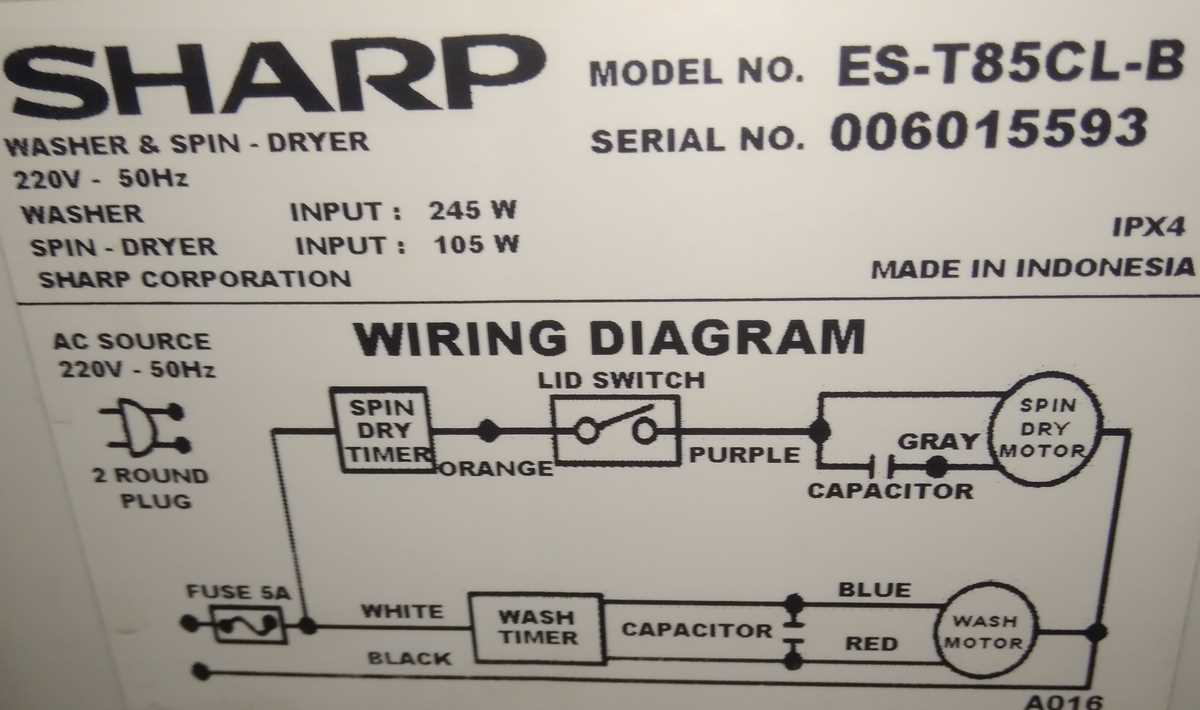 schematic diagram of a washing machine