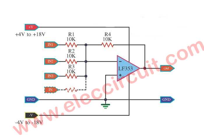 audio mixer circuit diagram