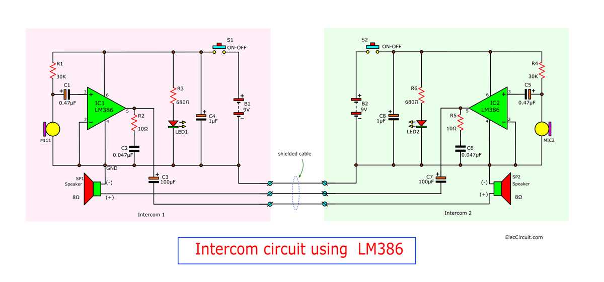 2 way intercom circuit diagram 2 way intercom circuit diagram