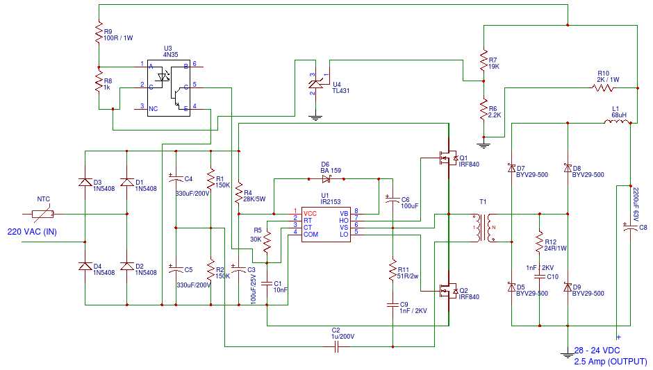 full bridge smps circuit diagram