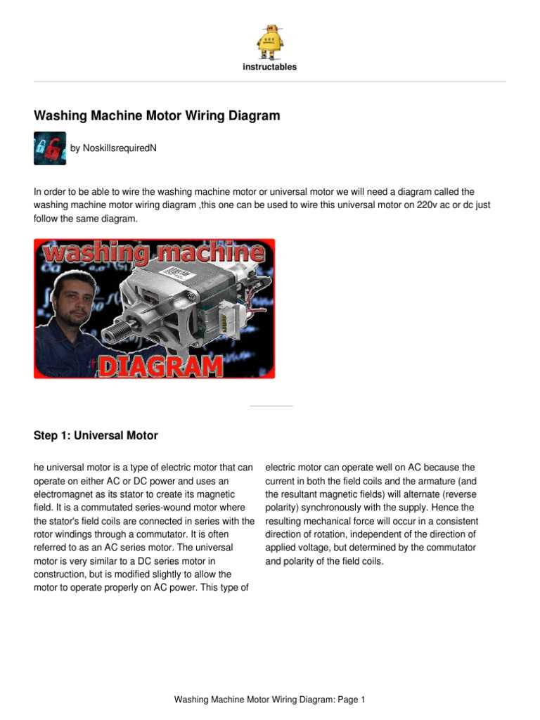 washing machine motor wiring diagram