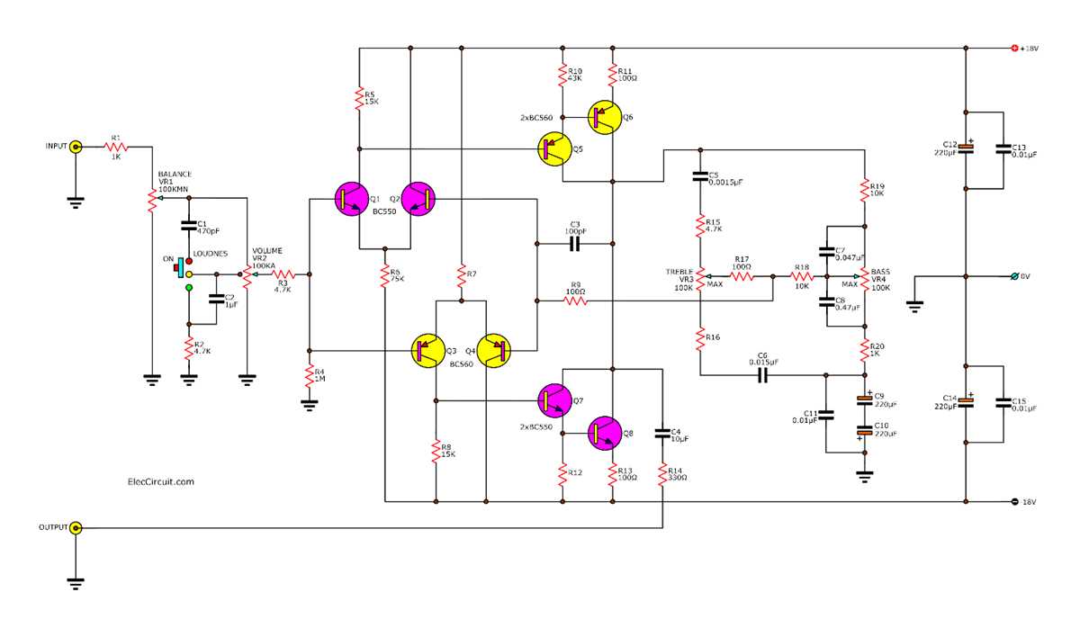 schematic diagram tone control circuit