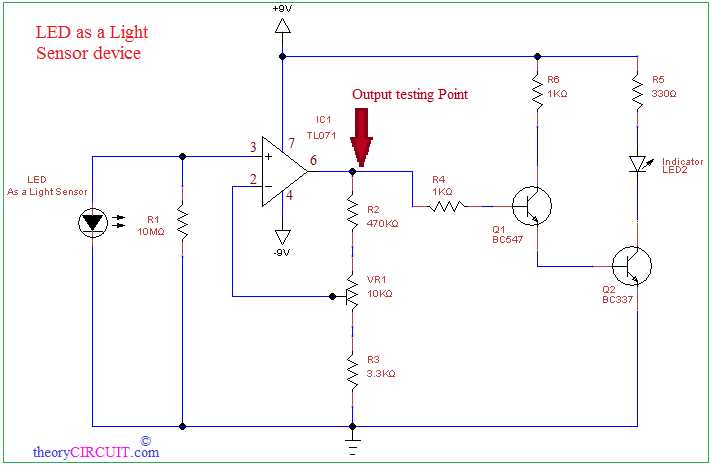 led indicator light circuit diagram