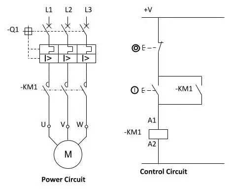 draw the schematic diagram of dol starter