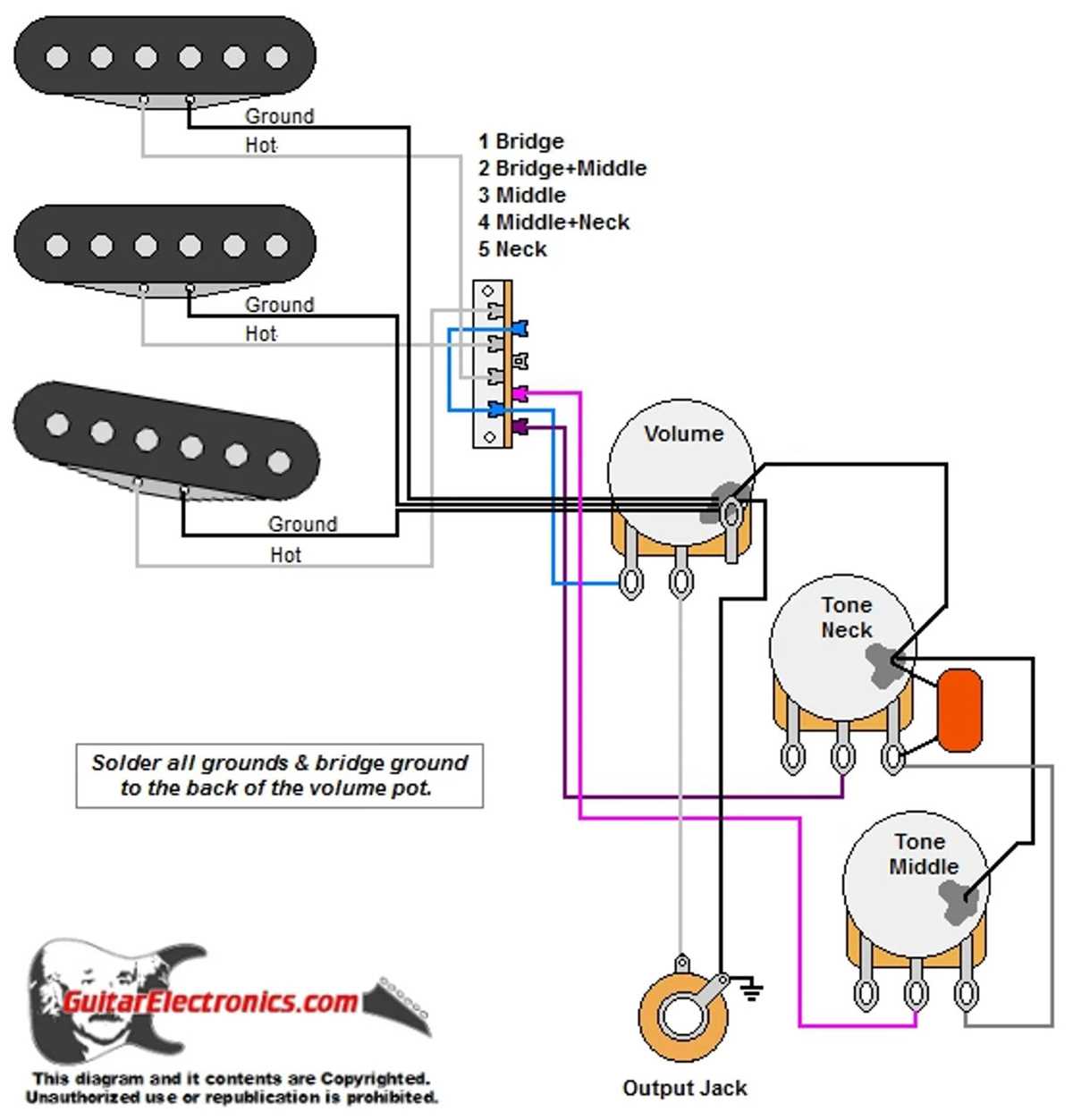 guitar pickup circuit diagram